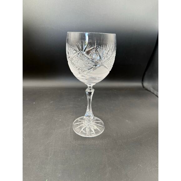 Vintage Bohemia Lead Crystal Wine and Water Goblet Set of 2 - Picture 2 of 8